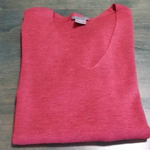 Red, V Neck, fine gage Ann Taylor Sweater